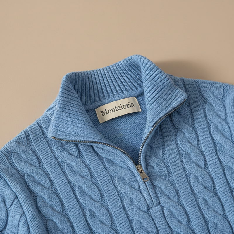 Pull torsadé à fermeture zippée Valmont